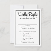 Chicago Skyline Food Choices RSVP Karte (Vorderseite)