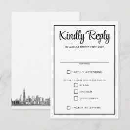 Chicago Skyline Food Choices RSVP Karte