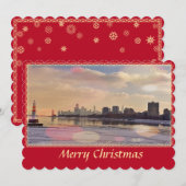 Chicago Skyline Frohe Weihnachtskarte Feiertagskarte (Vorne/Hinten)