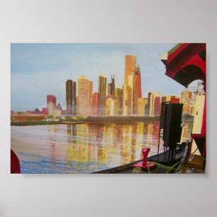 Chicago skyline from Navy Pier Poster