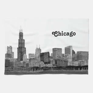 Chicago Skyline geätzt Küchentuch