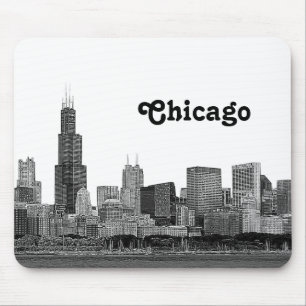 Chicago-Skyline geätzt Mousepad