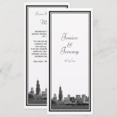 Chicago Skyline geätztes gerahmtes Hochzeitsprogra Programm (Vorne/Hinten)