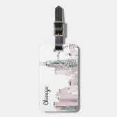 Chicago Skyline Gepäckanhänger (Vorderseite vertikal)