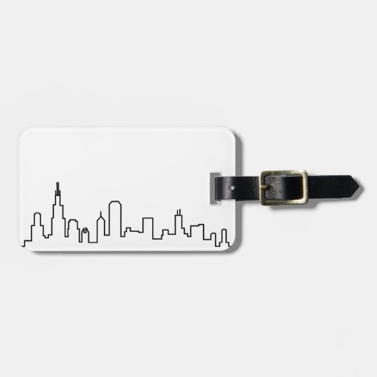 Chicago Skyline Gepäcktag Gepäckanhänger (Vorderseite horizontal)