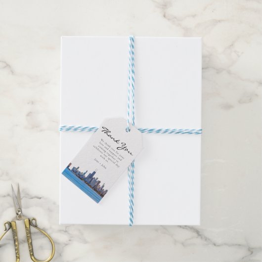 Chicago Skyline-Geschenk-Tag Geschenkanhänger (Mit Garn)