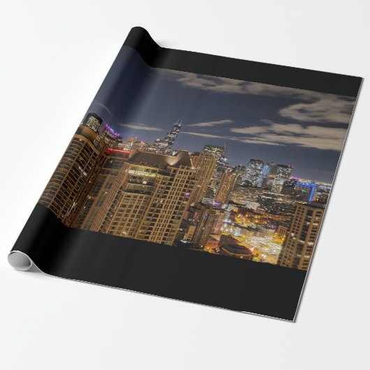 Chicago Skyline Geschenkpapier (Ungerollt)