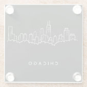 Chicago-Skyline Glasuntersetzer (Rückseite)
