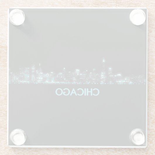 Chicago Skyline Glasuntersetzer (Rückseite)