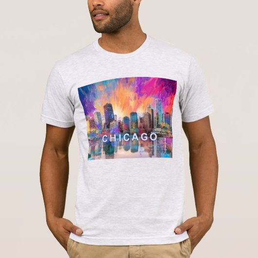 Chicago Skyline Graffiti Art T-Shirt (Vorderseite)