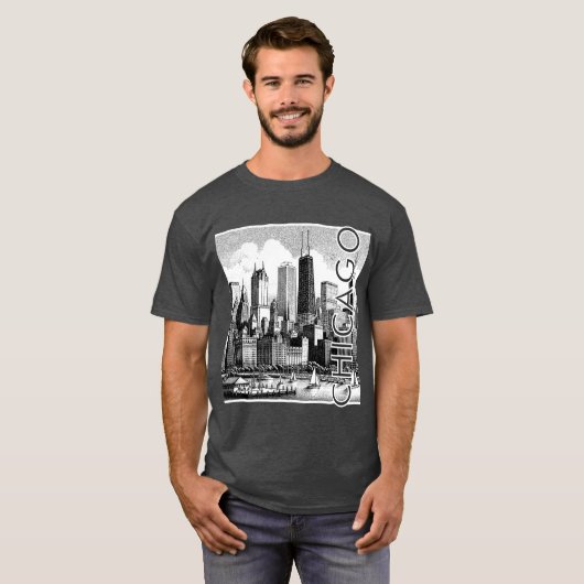 Chicago Skyline Graphic T - Shirt (Vorne ganz)
