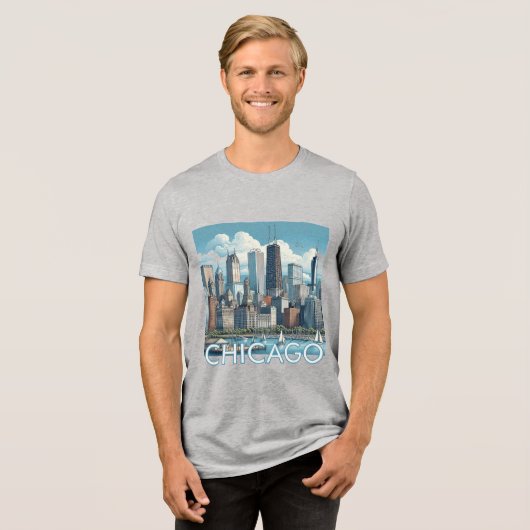 CHICAGO Skyline Graphic T - Shirt (Vorderseite voll)