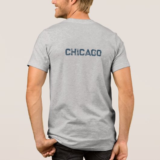 Chicago Skyline Graphic T - Shirt Tri-Blend-Shirt (Rückseite)