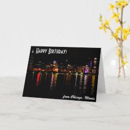 Chicago Skyline Happy Birthday Card Karte