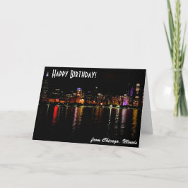 Chicago Skyline Happy Birthday Card Karte