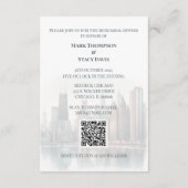 Chicago Skyline Hochzeitsprobe QR Code Begleitkarte (Rückseite)