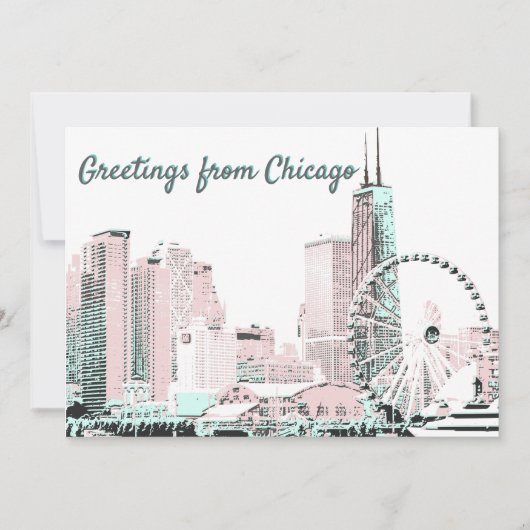 Chicago skyline Holiday stilvolle Postkarte (Vorderseite)