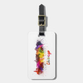 Chicago skyline im Watercolor Gepäckanhänger (Vorderseite vertikal)