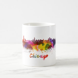 Chicago skyline im Watercolor Kaffeetasse