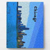 Chicago Skyline in Collage Paint Fotoplatte (Vorderseite)