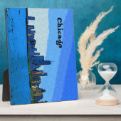 Chicago Skyline in Collage Paint Fotoplatte (Seite)