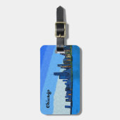 Chicago Skyline in Collage Paint Gepäckanhänger (Vorderseite vertikal)
