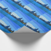 Chicago Skyline in Collage Paint Geschenkpapier (Ecke)