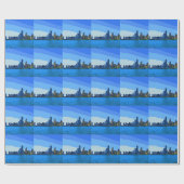 Chicago Skyline in Collage Paint Geschenkpapier (Flach)