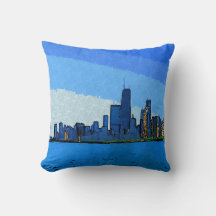 Chicago Skyline in Collage Paint
