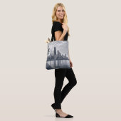 Chicago-Skyline in pointillistischer Kunst Tasche (Am Model)