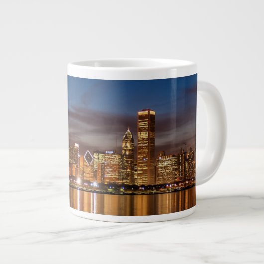 Chicago Skyline Jumbo-Tasse (Vorderseite Rechts)