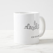 Chicago Skyline Jumbo-Tasse (Vorderseite Rechts)