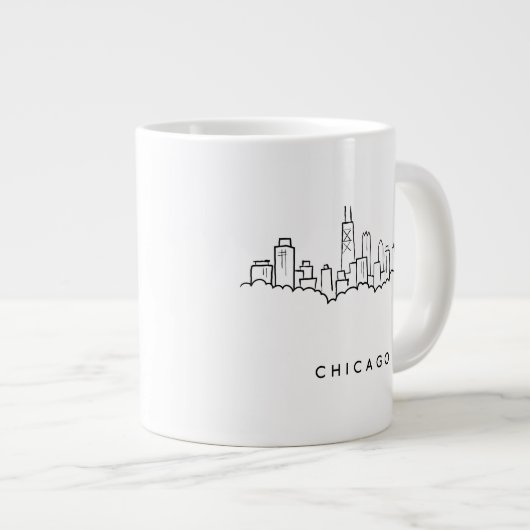 Chicago Skyline Jumbo-Tasse (Vorderseite Rechts)
