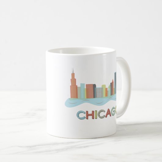 Chicago-Skyline Kaffeetasse (VorderseiteRechts)