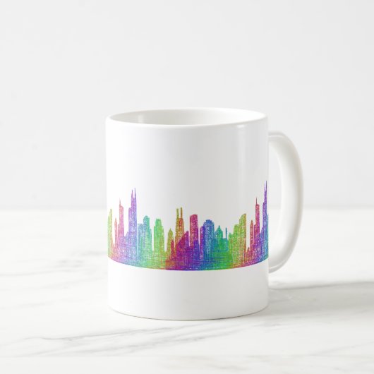 Chicago-Skyline Kaffeetasse (VorderseiteRechts)