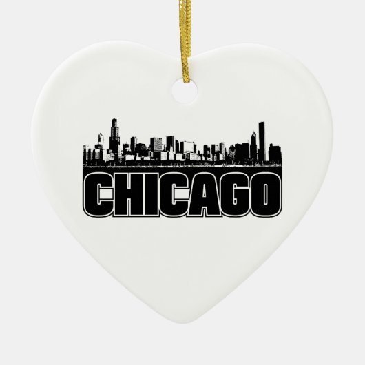 Chicago-Skyline Keramik Ornament (Vorne)