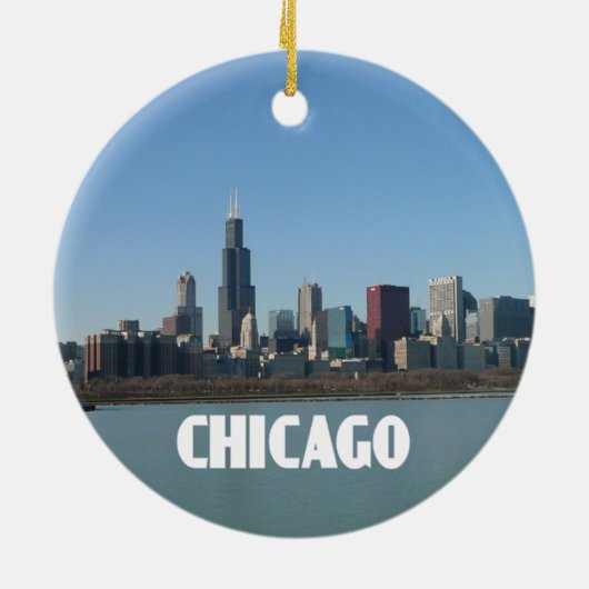 Chicago Skyline Keramik Ornament (Hinten)