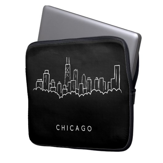 Chicago-Skyline Laptopschutzhülle (Vorderseite Links)
