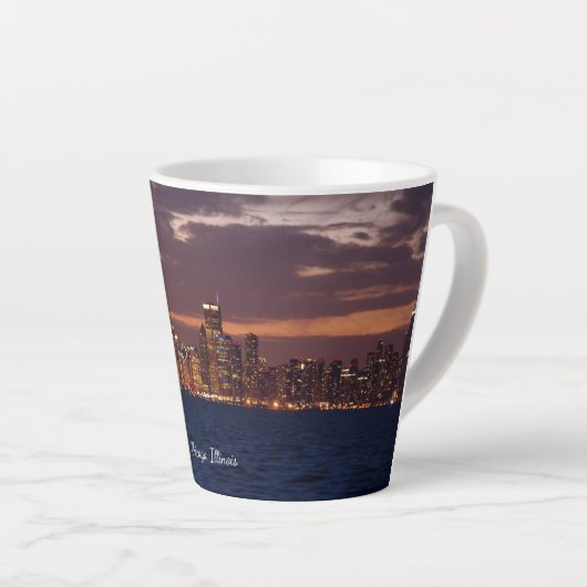 Chicago Skyline Latte Tasse (Rechte Ecke)