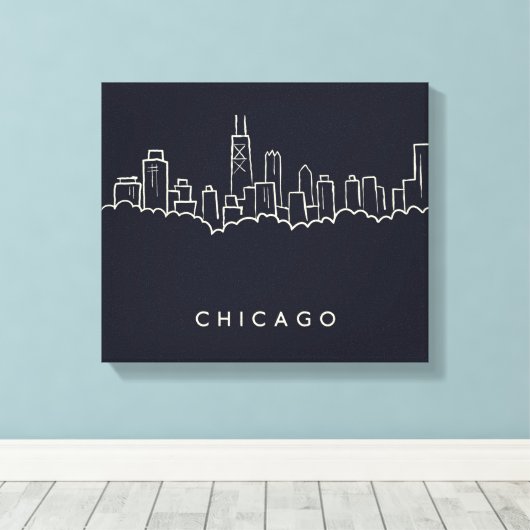 Chicago Skyline Leinwanddruck (Insitu (Holzboden))