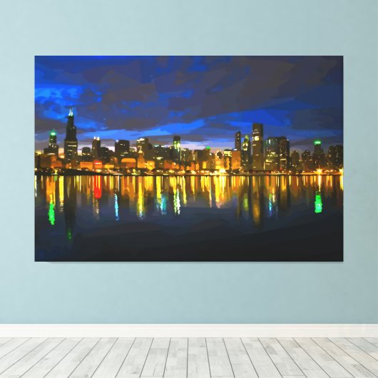 Chicago Skyline Leinwanddruck (Insitu (Holzboden))