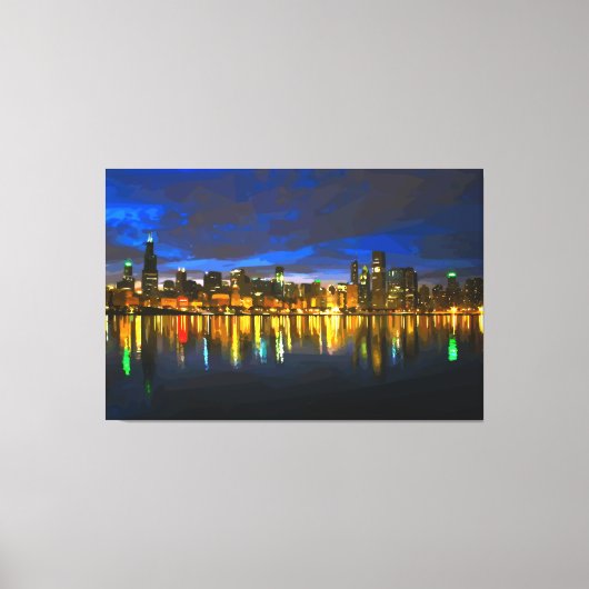 Chicago Skyline Leinwanddruck (Vorderseite)