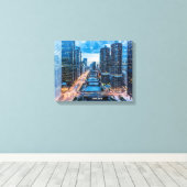 Chicago Skyline Leinwanddruck (Insitu (Holzboden))