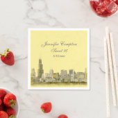 Chicago Skyline Light Yellow BG Sweet 16 Serviette (Beispiel)