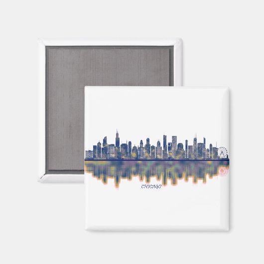 Chicago Skyline Magnet (Vorderseite/Rückseite)