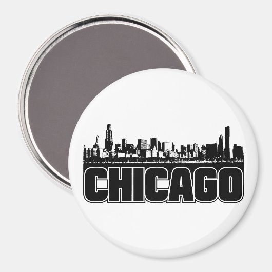 Chicago Skyline Magnet (Vorderseite/Rückseite)