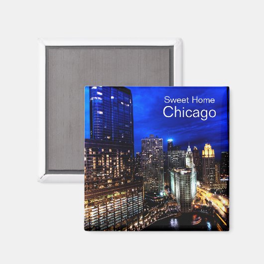 Chicago Skyline Magnet (Vorderseite/Rückseite)
