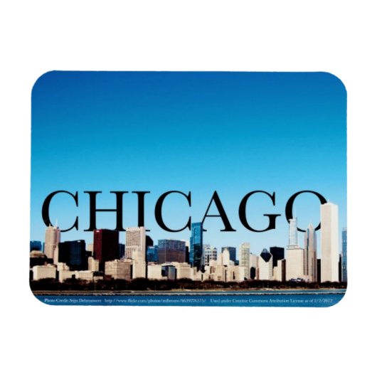 Chicago Skyline Magnet mit Chicago im Sky (Horizontal)