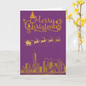 Chicago Skyline Merry Christmas Karte (Gelbe Blume)