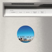 Chicago Skyline mit CHICAGO im Himmel Magnet (In Situ (Geschirrspüler))